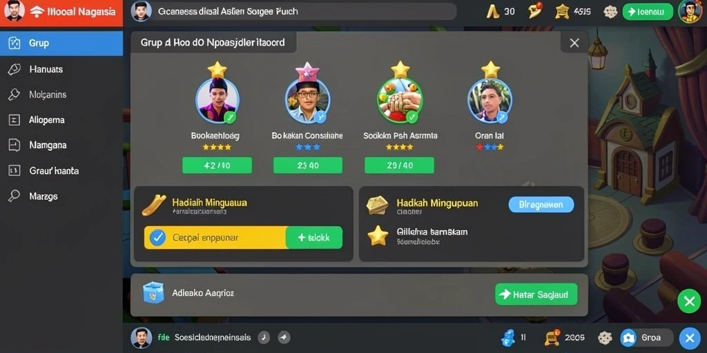Tampilan level dengan berbagai rintangan menantang.